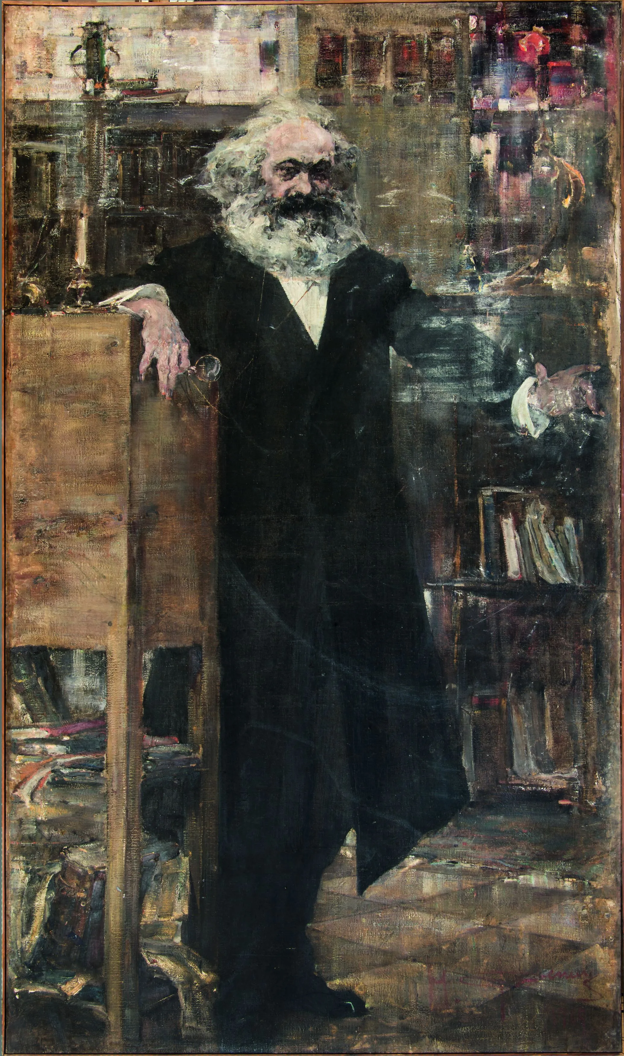 Николай Фешин. Карл Маркс. 1918–1919 (?). Холст, масло. 245 x 143. РГАСПИ