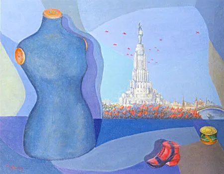 Натюрморт с Дворцом Советов. 1977. Холст, масло. 80 х 100. Частное собрание