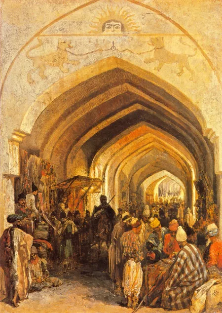 Караван-сарай в Эривани. Между 1840 и 1847. Картон, масло. 40 х 30.