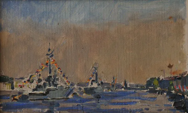 Праздник на Неве (этюд). 1969 Картон, масло. 18 х 30
