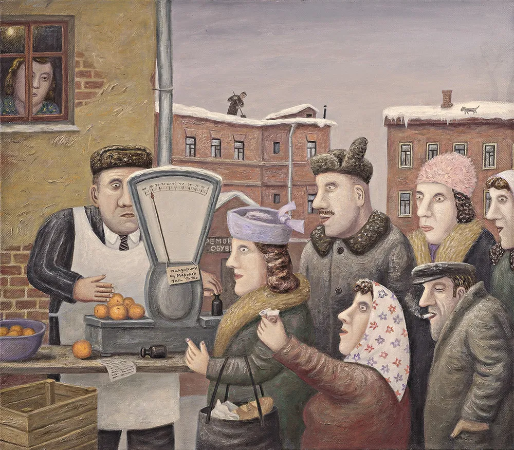 В. Любаров. Мандарины из Марокко. 2012. Холст, масло, 70 х 80 см