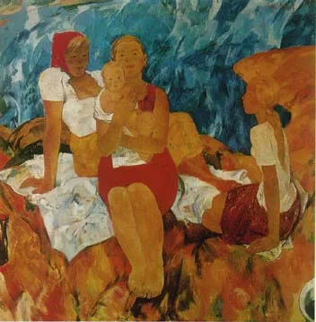 А.А.Мыльников. Сестры. 1967. Холст, масло. 200 х 200.