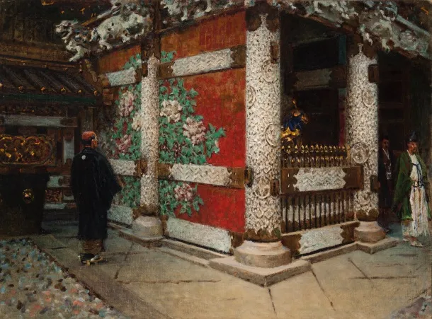 Шинтоисский храм в Никко. Холст, масло. 1903