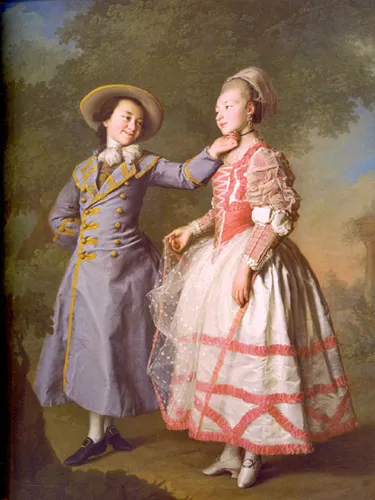 Портрет Е. Н. Хрущовой и Е. Н. Хованской. 1773. Холст, масло. 164 х 129.