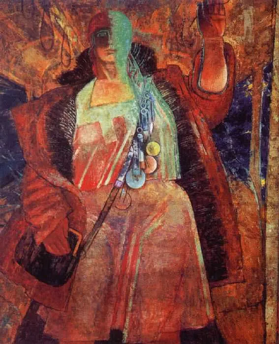 Кондукторша. 1928. Холст, темпера. 130 x 112. ГРМ
