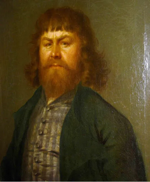 Портрет купца в полосатом жилете. 1790-е. Холст, масло. 75,5 х 60. ГРМ