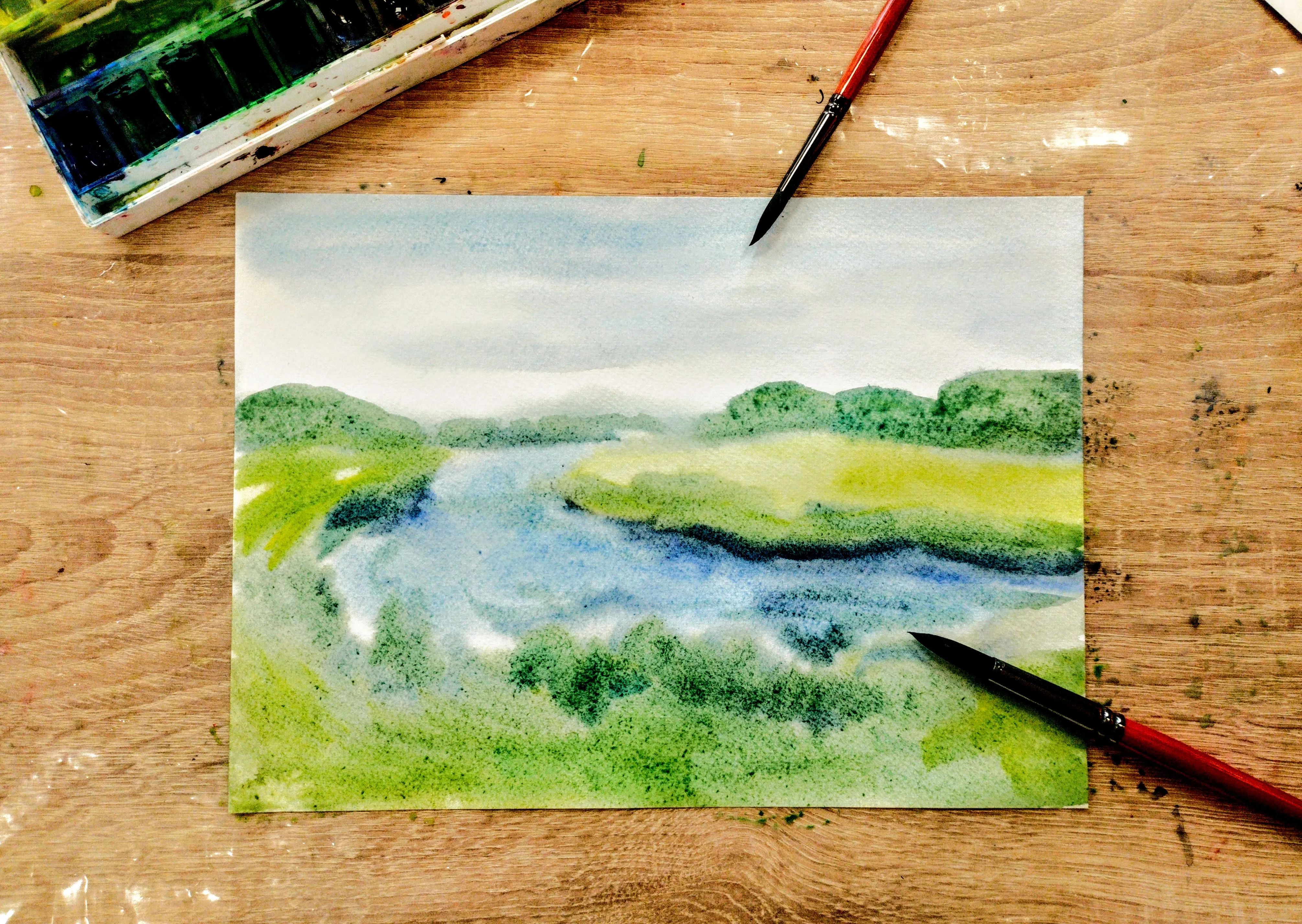 Мастер-класс «Вода в искусстве: учимся рисовать пейзаж с рекой»