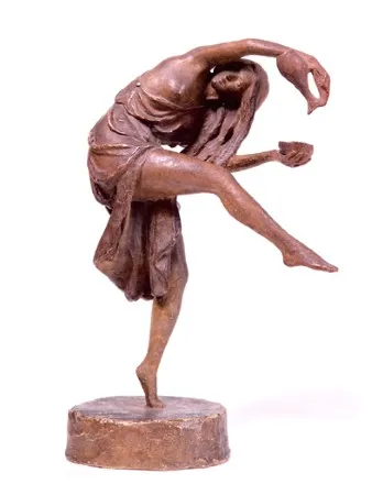 В. П. Фокина. 1916. Статуэтка, Гипс тонированный. 31х12х20