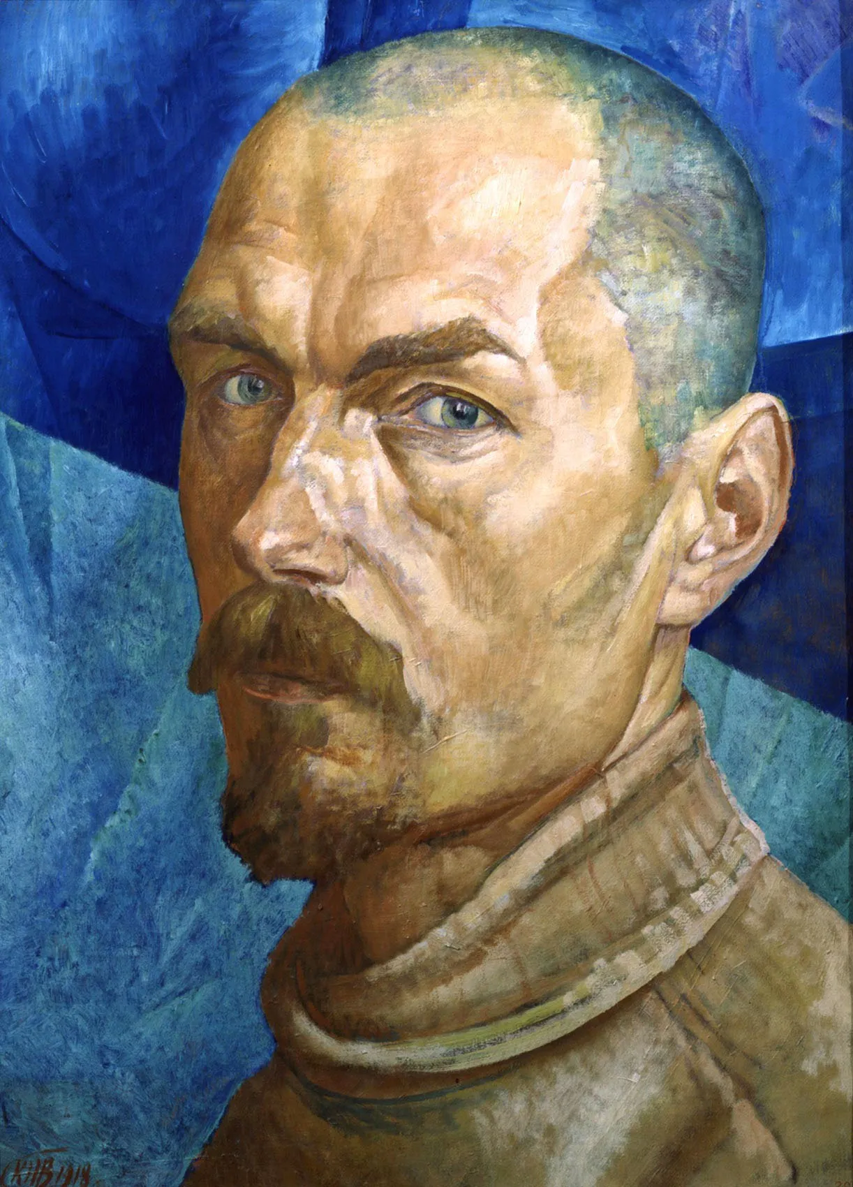 К. С. Петров-Водкин. Автопортрет. 1918. Холст, масло. 72 x 54. Государственный Русский музей