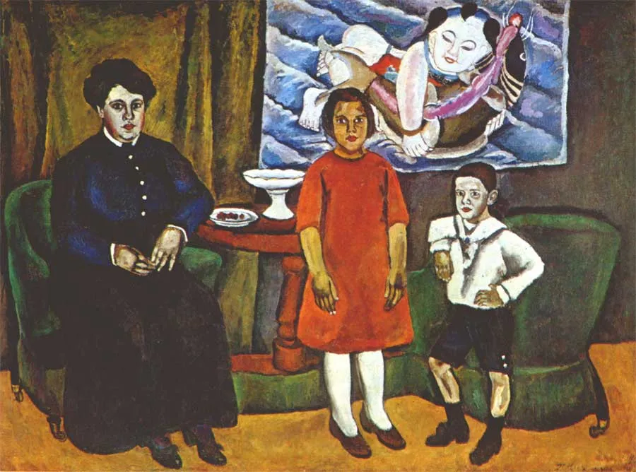 П.П.Кончаловский. Семейный портрет (на фоне китайского панно). 1911. Холст, масло. 178 х 239.
