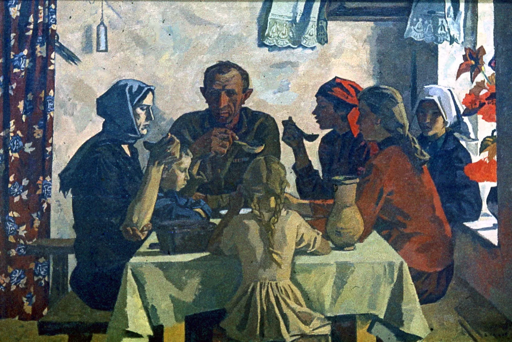 В.И.Иванов. Семья. 1945 год. Х.,м. 1965. ГРМ.