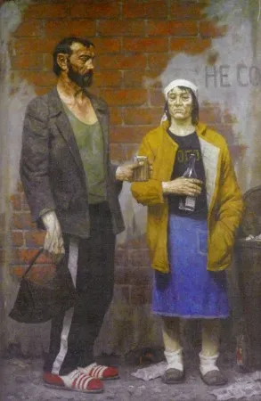 Коржев Г.М. Адам Андреевич и Ева Петровна. 1996-1998. Холст, масло.200х120