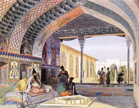 Зеркальный зал во дворце сардара в Эривани. Между 1840 и 1847. Бумага, акварель, бронзовая краска. 29,5 х 38,3 (в свету).
