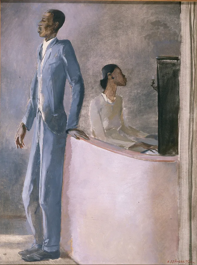 Дейнека А. А. Негритянский концерт. 1935. Холст, масло. 80 × 60. ГРМ.