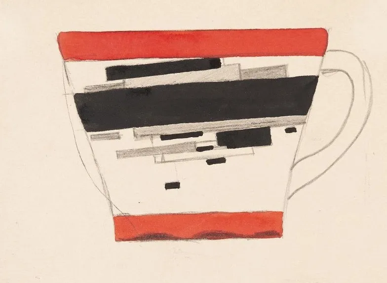 Чашник И.Г. Эскиз росписи чашки. Сер. 1920-х.