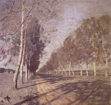 Лунная ночь. Большая дорога. 1897-1898. Холст, масло. 83 х 87