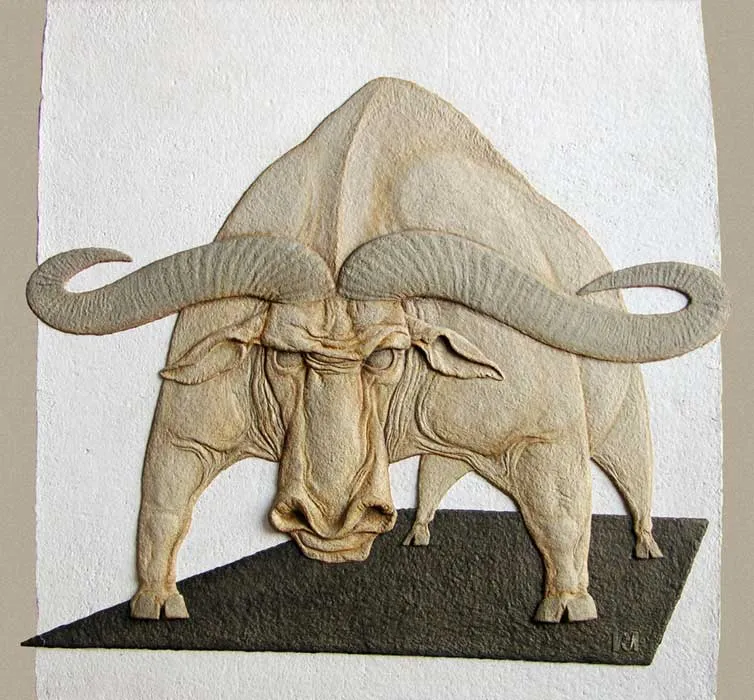 Стойкий. 2013. Авторская бумага, литьё, смешанная техника, коллаж. 95×100