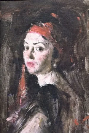 Портрет девушки в красном платке. 2007. Холст, масло.60х50