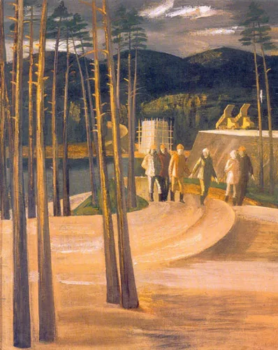 Филатчев Олег. Современники. Левая часть триптиха. 1982. Холст на оргалите, темпера. 100 х 80