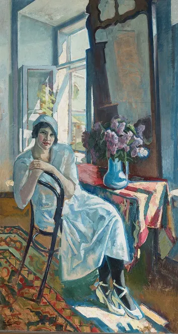 С.Луппов. Портрет Ольги Лупповой с сиренью. 1920 ГРМ
