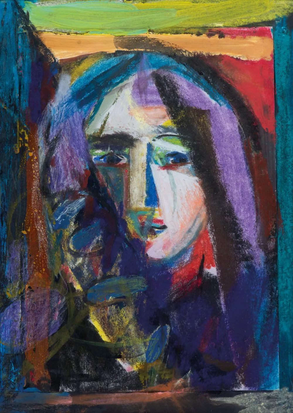 Автопортрет. 2017. Бумага, пастель, акварель. 34 х 24