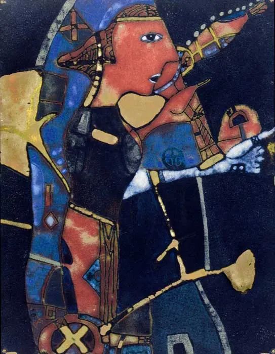 Поцелуй золотой рыбы. 1995. Медь, эмаль. 30х20