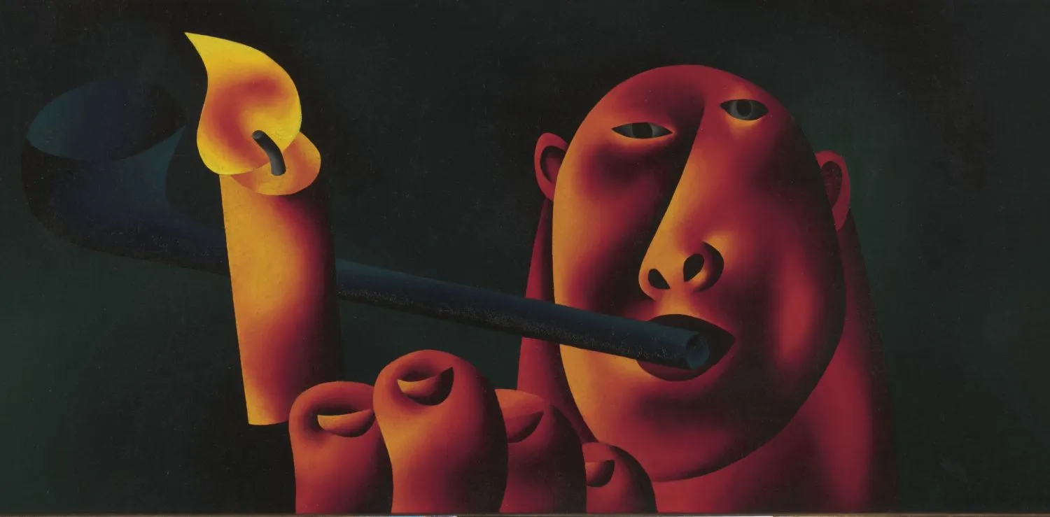 Олег Целков. Портрет. 1964. Дерево, холст, масло