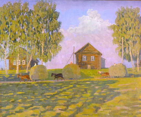 Сидоров В.М. Скрипят тяжелые телеги. 1995. Холст, масло. 101х121