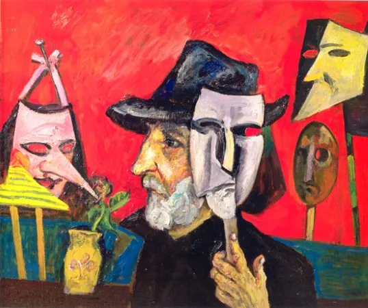 Автопортрет без маски. 2009. ДВП, масло.100х120