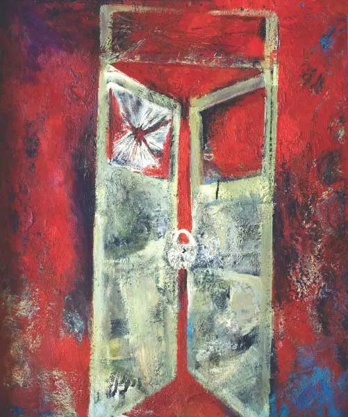 Дверь. 1980. Картон, масло. 100 х 70