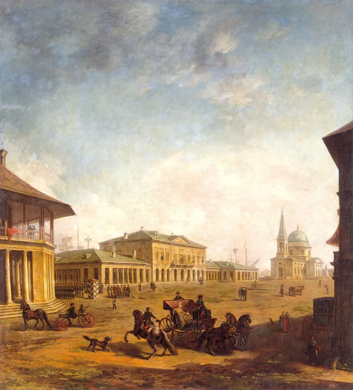 Федор Алексеев. Вид города Николаева. Между 1797 и 1800. Холст, масло. 196,5 х 177,5. ГРМ