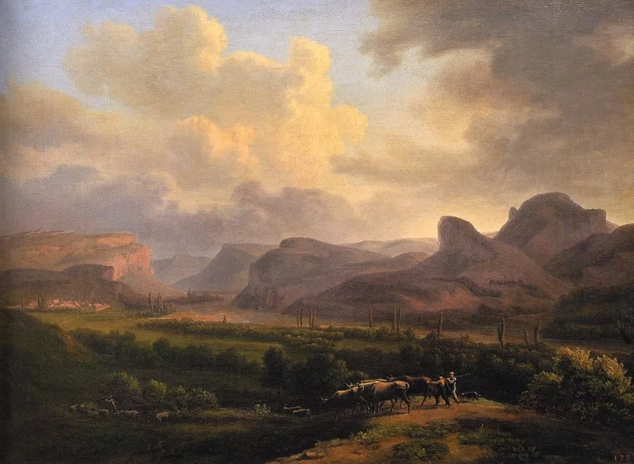 Ж. К. Мивилль. Вид Карадагской долины. 1817-1819. Холст, масло. 55х76,5