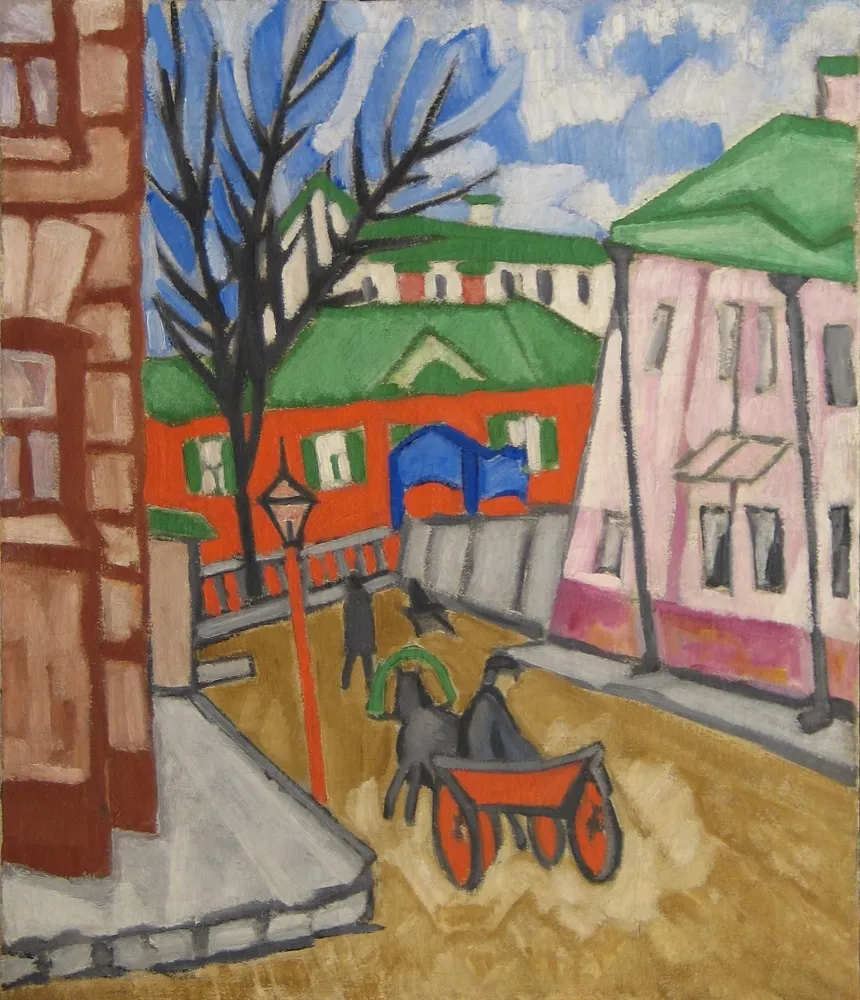 О.В. Розанова. Городской пейзаж с извозчиком. 1910. ГРМ.