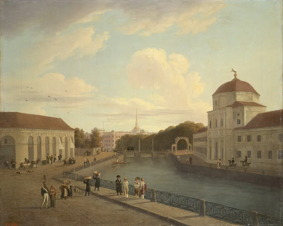 Мартынов А.Е. Вид Михайловского замка в Петербурге. 1815. Холст, масло. ГРМ.