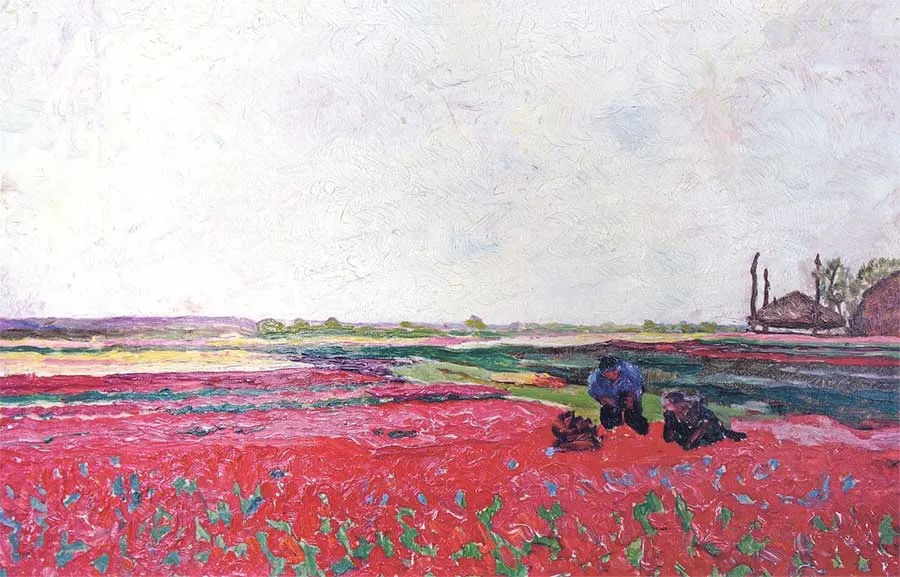Вальтер Росам. Красное поле. Около 1910. Дерево, масло.