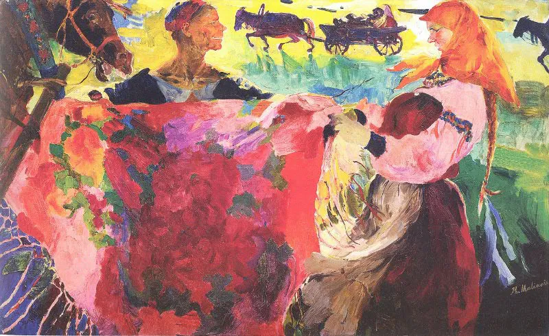 Продавец платков. 1920-1930-е гг. Холст, масло. Собрание Андрея и Елизаветы Молчановых