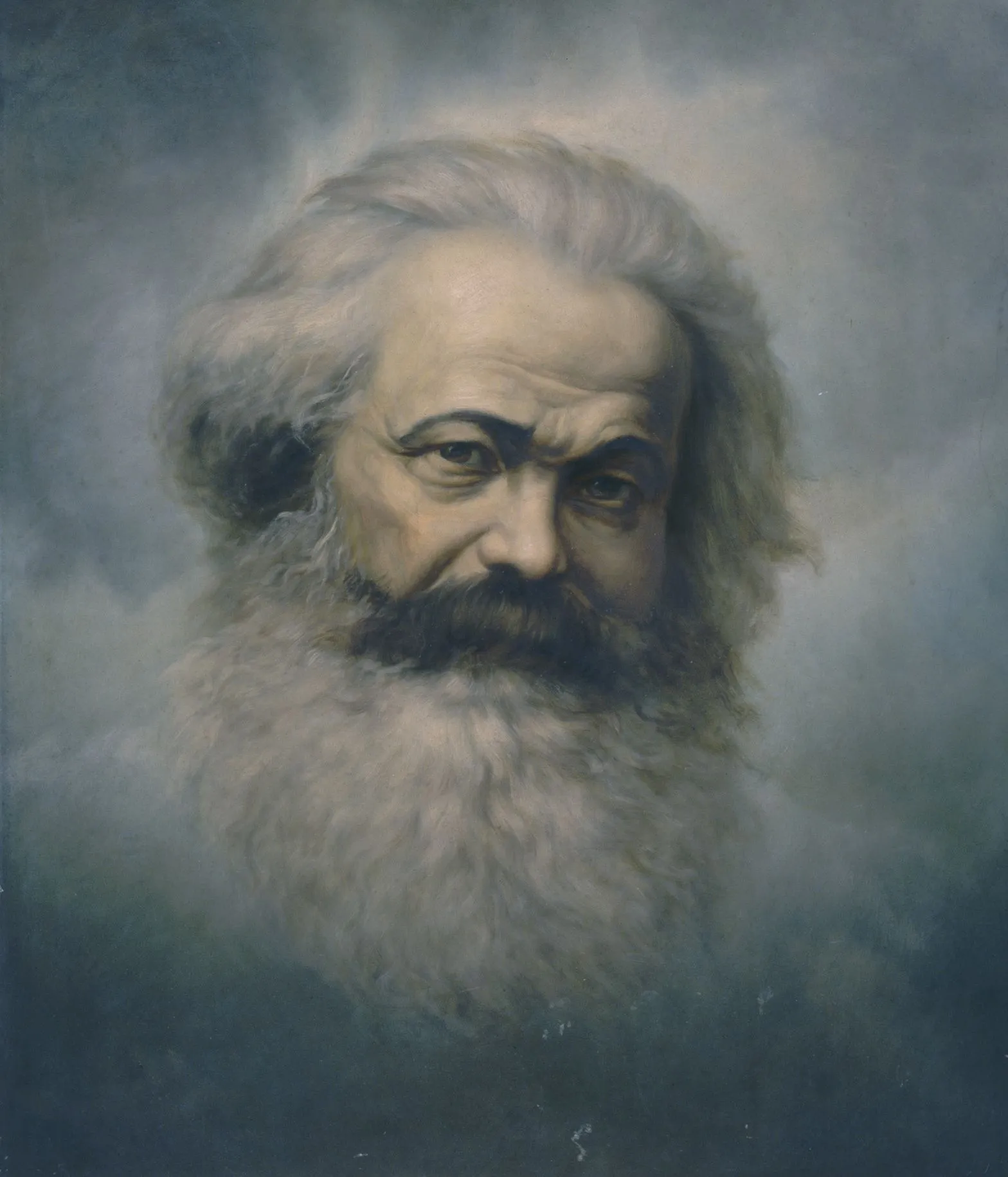 Неизвестный художник. Портрет Карла Маркса. 1920–1930-е. Жесть, масло. 67,5 x 56. ГРМ