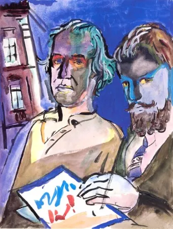 Г.А.В. Траугот. Двойной автопортрет. 1997. Бумага, акварель, гуашь.50х48