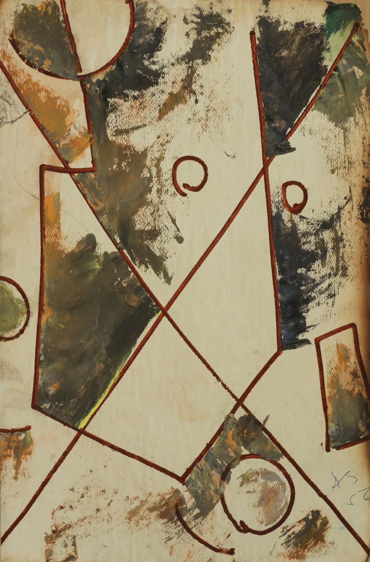 Анатолий Зверев. Супрематическая композиция. 1958–1959. Бумага, гуашь