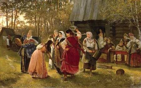 Корзухин А.И. Девичник. 1889. Холст, масло. 93,5х153.