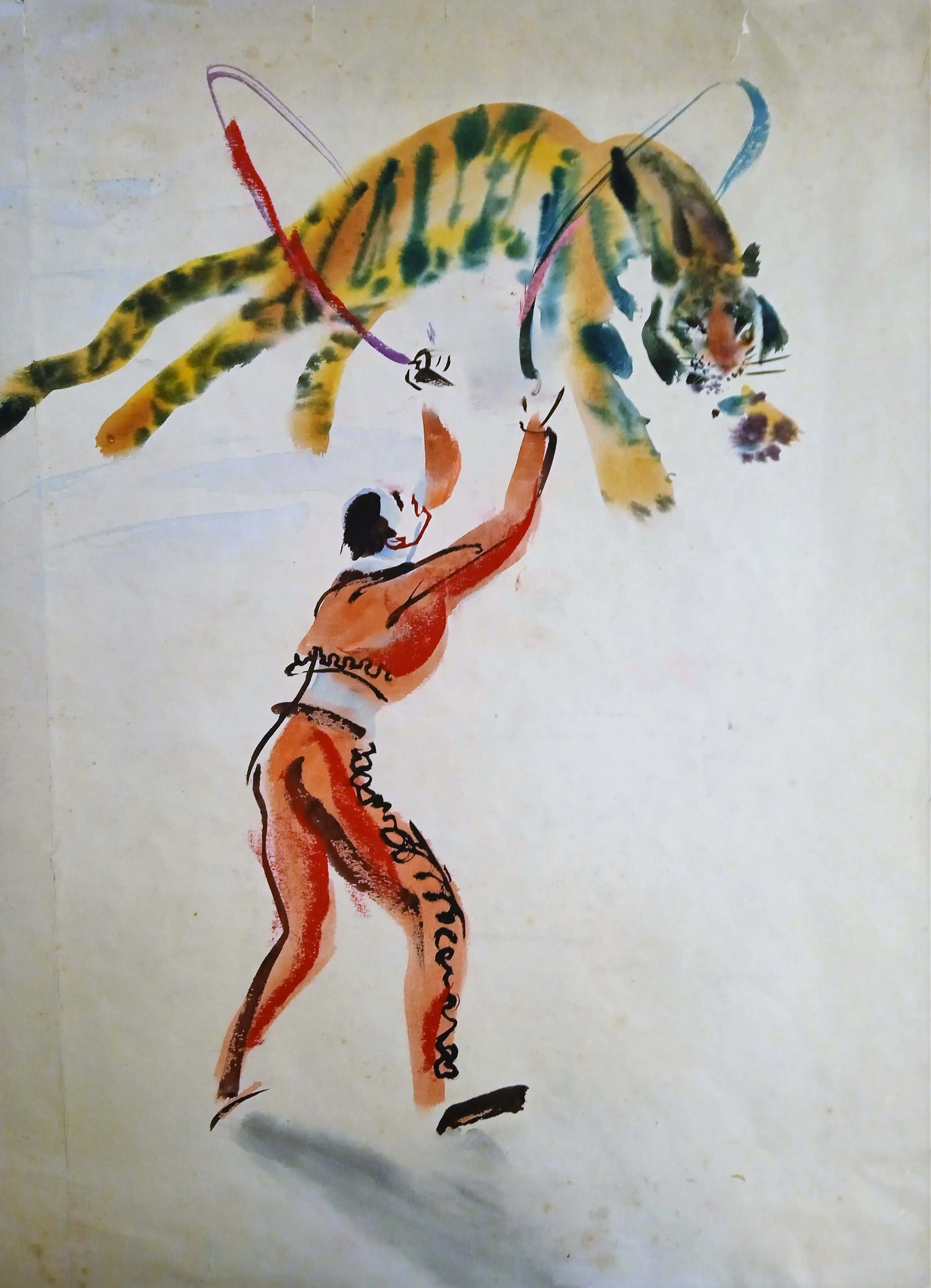 Валерий Траугот. Цирк. 1950-е. Бумага, акварель, тушь.