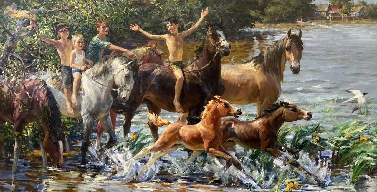 Г. Гукасов. Река юности. 2016. Холст, масло.