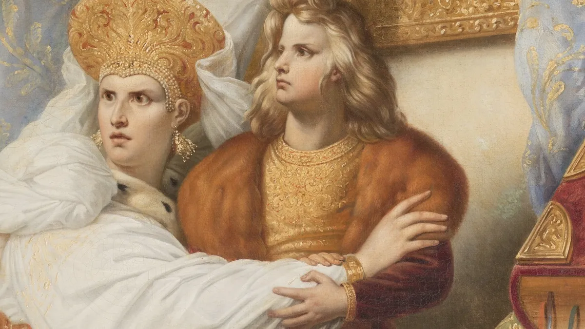 Петр Великий в детстве, спасенный матерью от ярости стрельцов. Штейбен К.К. 1830