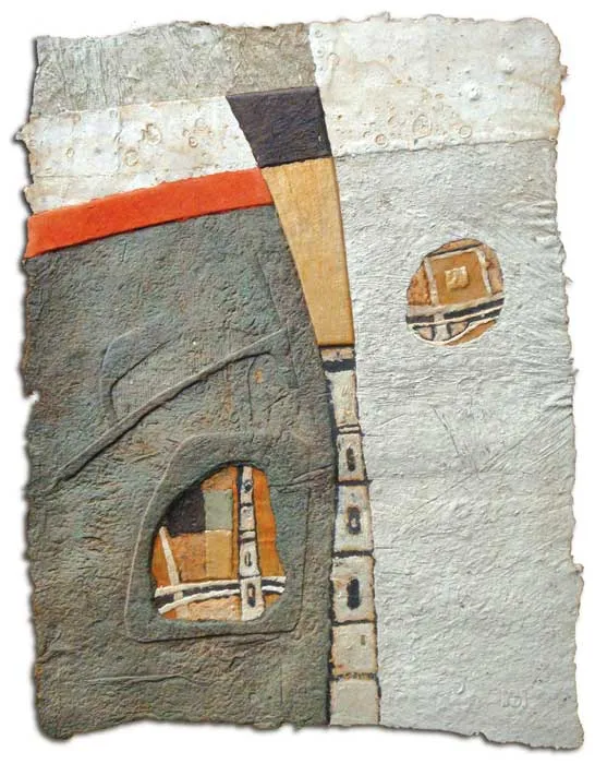 Путешествие 2. 2002. Авторская бумага, многослойное литьё. 65×48