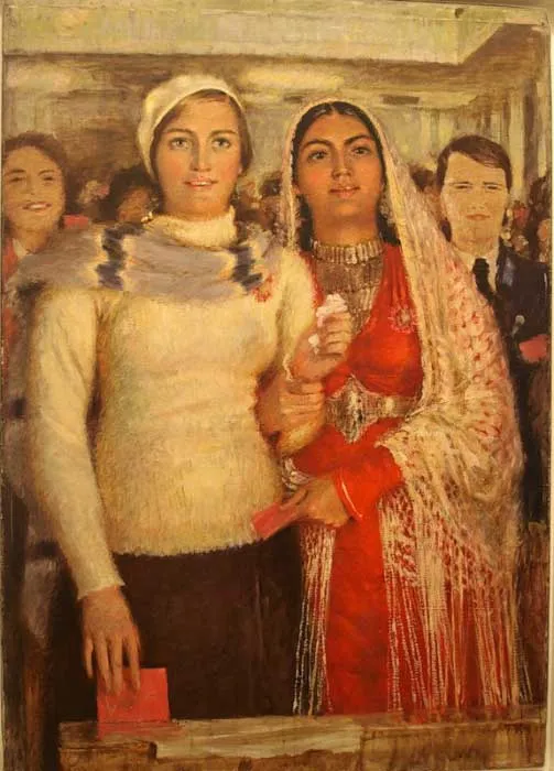 Делегатки. 1939. Холст, масло. 139 x 98. ГРМ